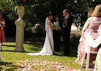 Bride and Groom at Hilton Santa Rosa